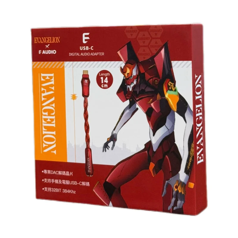 E AUDIO x EVANGELION EVA Type-C to 3.5mm DAC Amplifier Cable Purple Red Colors