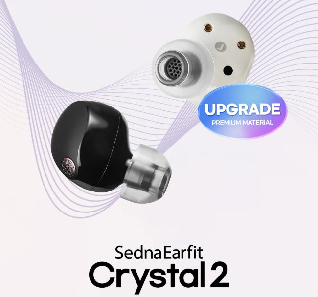 AZLA SednaEarfit Crystal 2 Standard Eartips for In-Ear Monitor IEM Earphone 6 Sizes Made In Korea