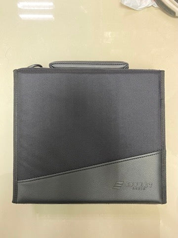 Effect Audio Nylon Leather Chamber Carrying Case Black 4 Compartments for Earphone Cable