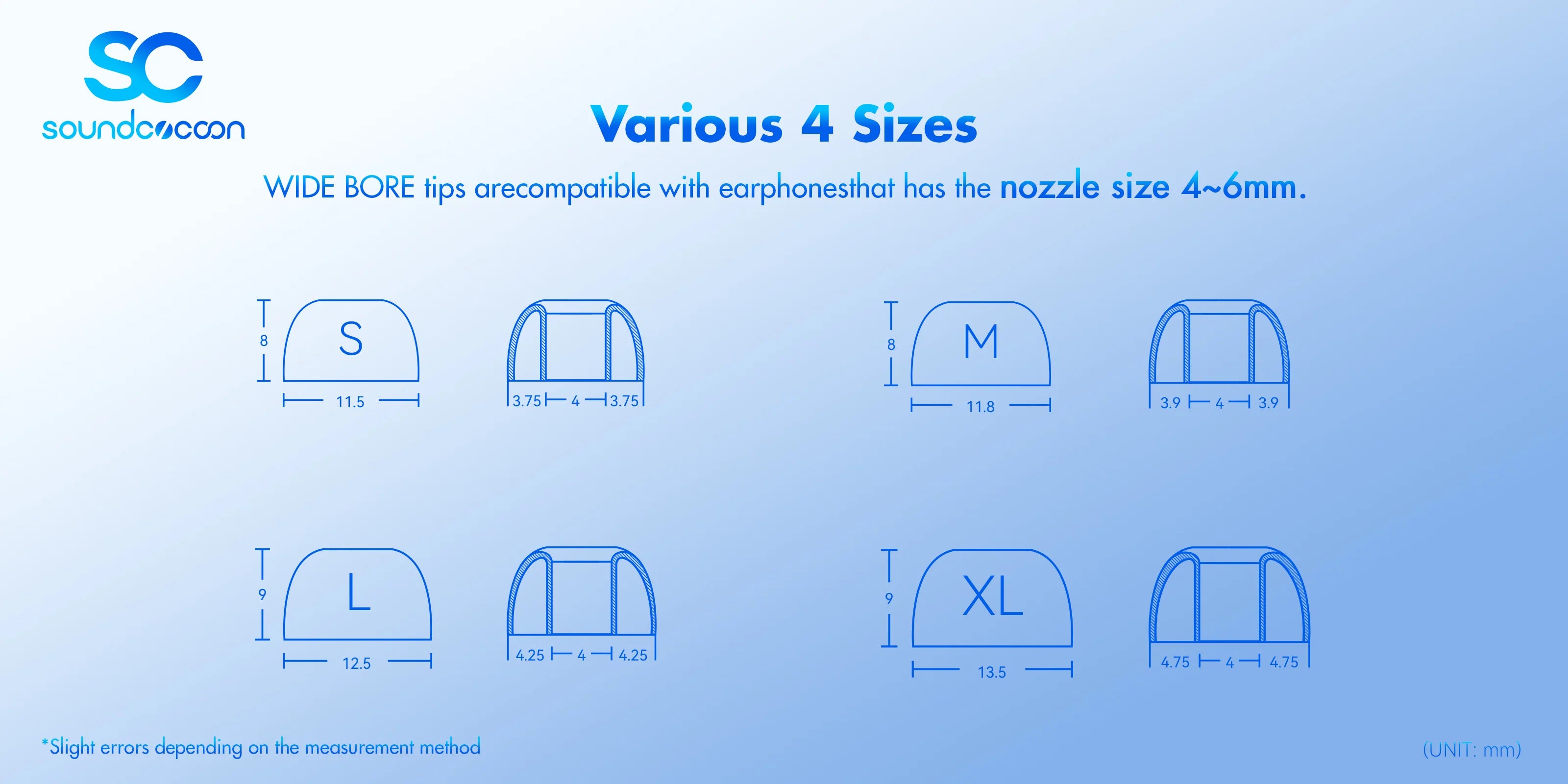 ROSESELSA SoundCocoon Liquid Silicone Eartips 4 Sizes Purple Color for IEM Earphone