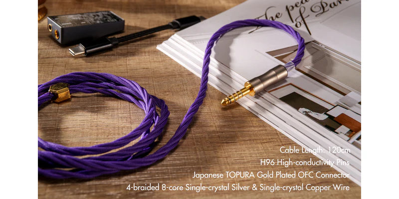 ROSESELSA Golden Rose 6N OCC Single Crystal Silver Single Crystal Copper Mixed Cable for In-Ear Monitor IEM Earphone
