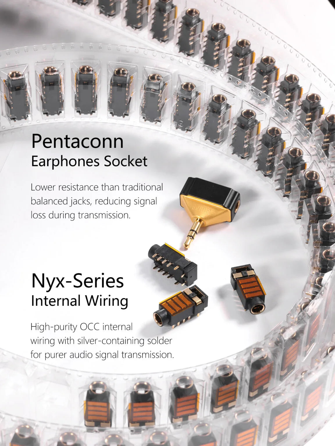 DDHiFi DJ44 Gold Adapter with 4.4mm Female to 3.5mm Male Black Gold Edition for DIgital Audio Player DAP