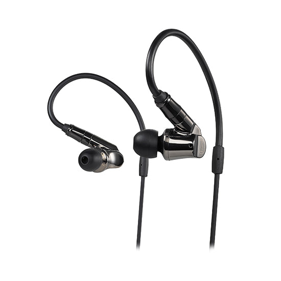 Audio-Technica ATH-IEX1 Hybrid IEM – Dual Dynamic DD + 2 BA Drivers, Titanium Housing, A2DC 3.5mm/4.4mm Balanced Cable, Hi-Res 5-50kHz 5Ω In-Ear Headphones