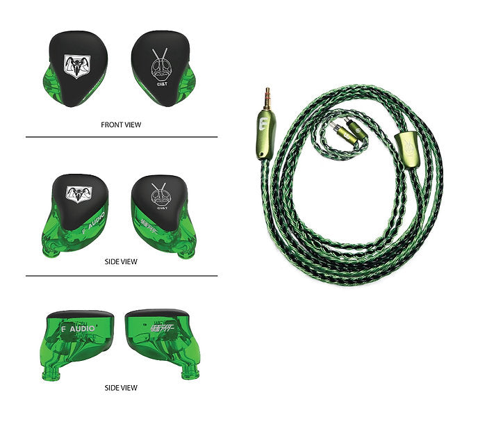 E AUDIO x Kamen Rider Five‑Driver Hybrid IEM Earphones – Limited Edition 4BA+1DD 3D‑Printed Resin, Silver‑Plated OFC Cable, 3.5mm / 4.4mm High‑Resolution Audiophile In‑Ear Monitors
