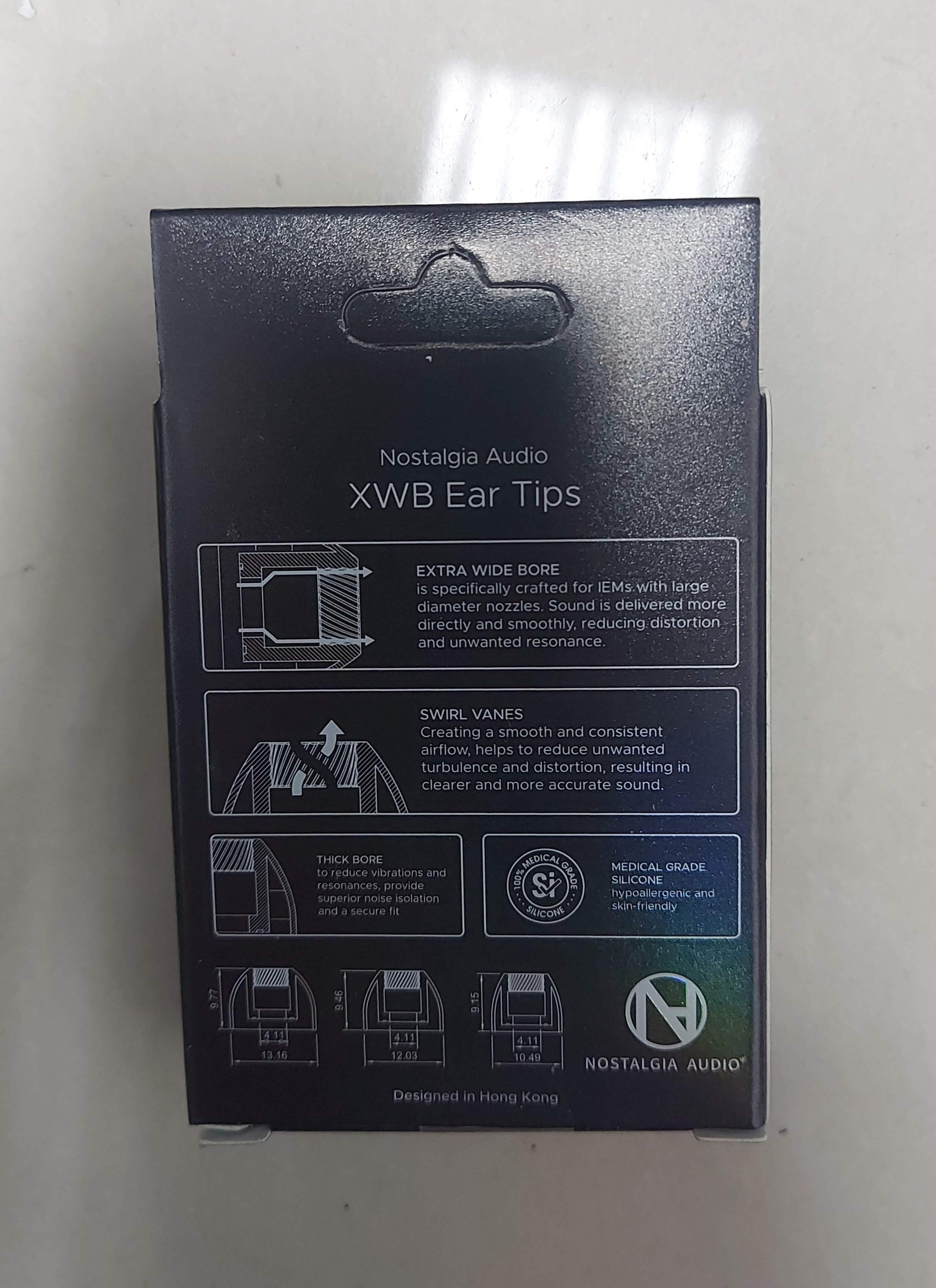 Nostalgia Audio XWB Extra Wide Bone Silicon Eartips 3 Pairs Per Pack SML 3 Sizes