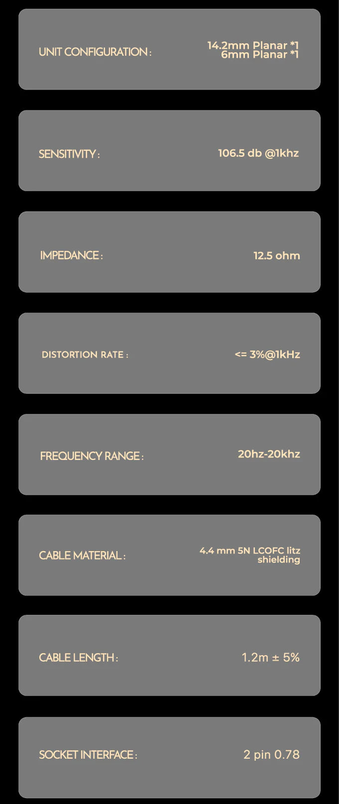 TangZu Wu Zetian The Legend Edition Dual Planar Driver IEM Earphone 4.4mm 2-Pin Cable