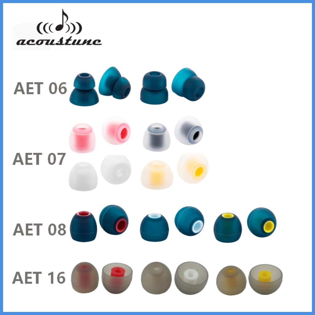 Acoustune Aet06A S+ M+ Double Flange Eartips 4 Pairs With Case Eartip