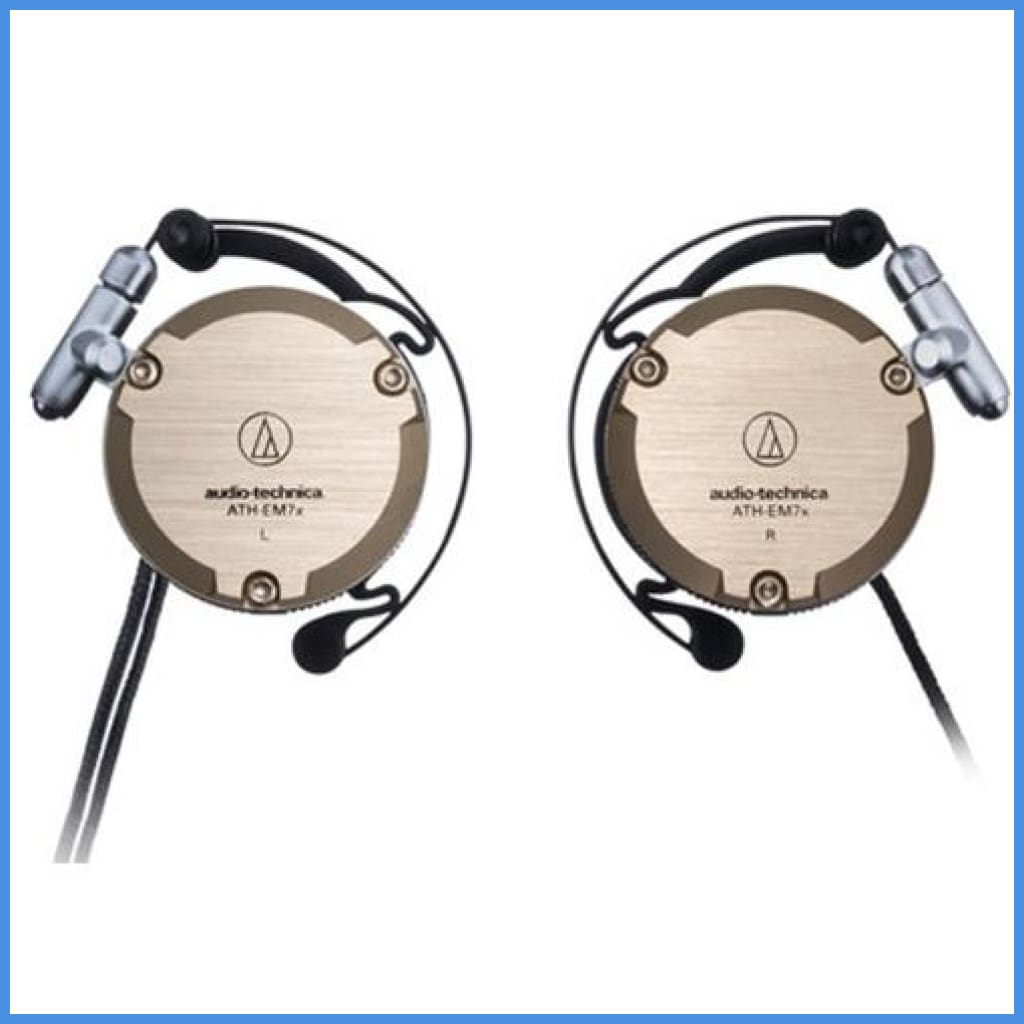 Audio Technica Ath-Em7X Ear-Fit Aluminum Headphone 28Mm Dynamic Driver Grey Metallic Champagne Gold