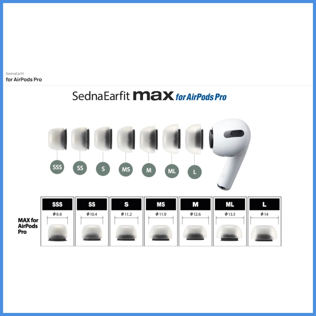 Azla Sedna Earfit Max Eartips For In-Ear Monitor Iem True Wireless Airpods Pro Earphone Eartip