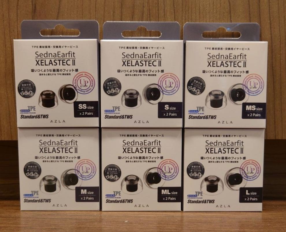 AZLA XELASTEC 2 Soft Eartips 6 sizes for In-Ear Monitor IEM Earphone Made In Korea