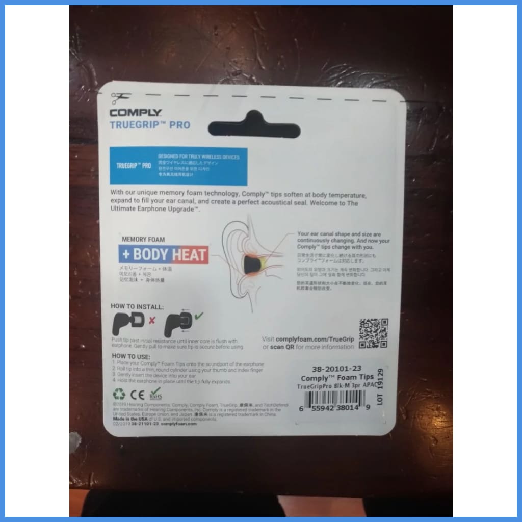 Comply Foam Truegrip Pro For True Wireless 3 Pairs Eartip
