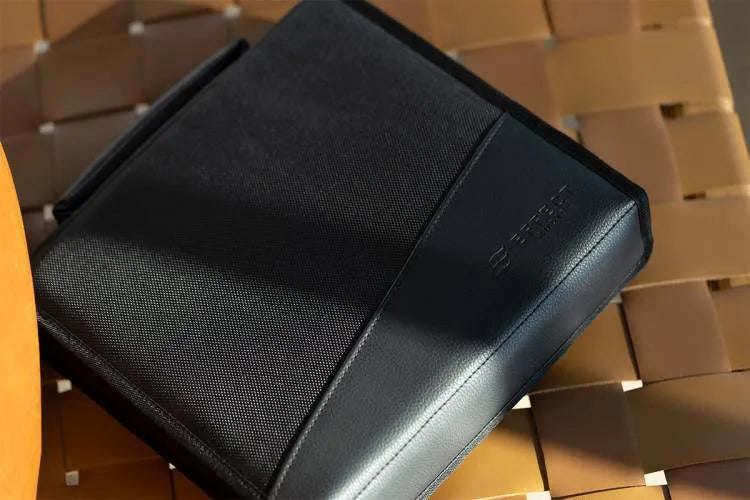 Effect Audio Nylon Leather Chamber Carrying Case Black 4 Compartments for Earphone Cable