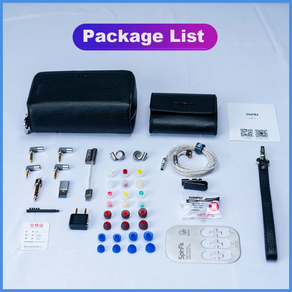 Dunu Luna Pure Beryllium Dynamic Driver With Silver-Plated Occ Mmcx Upgrade Cable Earphone