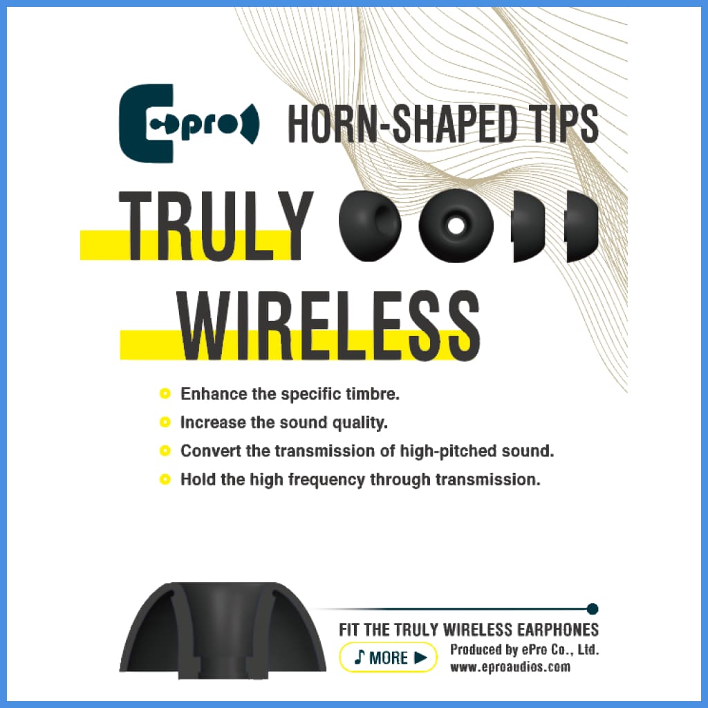 Epro Horn-Shaped Silicon Eartips For True Wireless Earphone Eartip