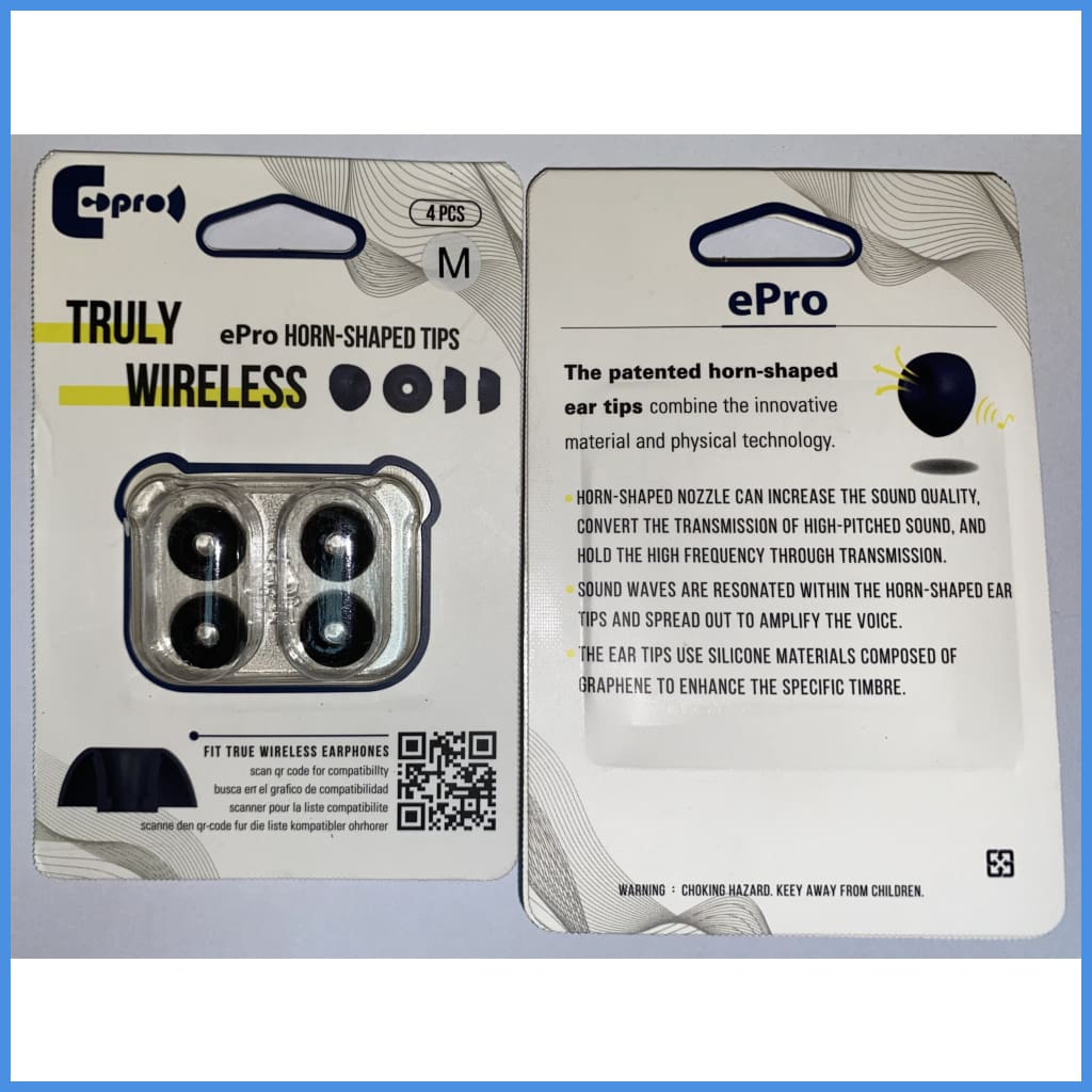 Epro Horn-Shaped Silicon Eartips For True Wireless Earphone Medium M (2 Pairs) Eartip