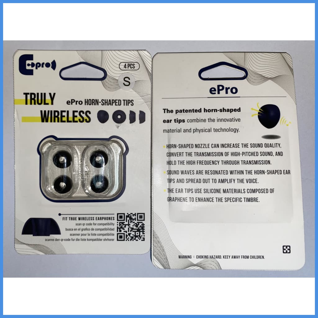 Epro Horn-Shaped Silicon Eartips For True Wireless Earphone Small S (2 Pairs) Eartip