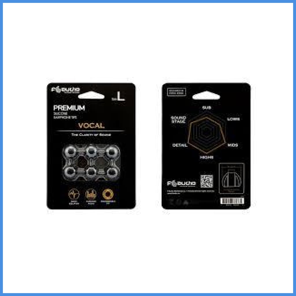 Faudio Vocal Eartips Silicon 3 Pairs Black Large L / Eartip