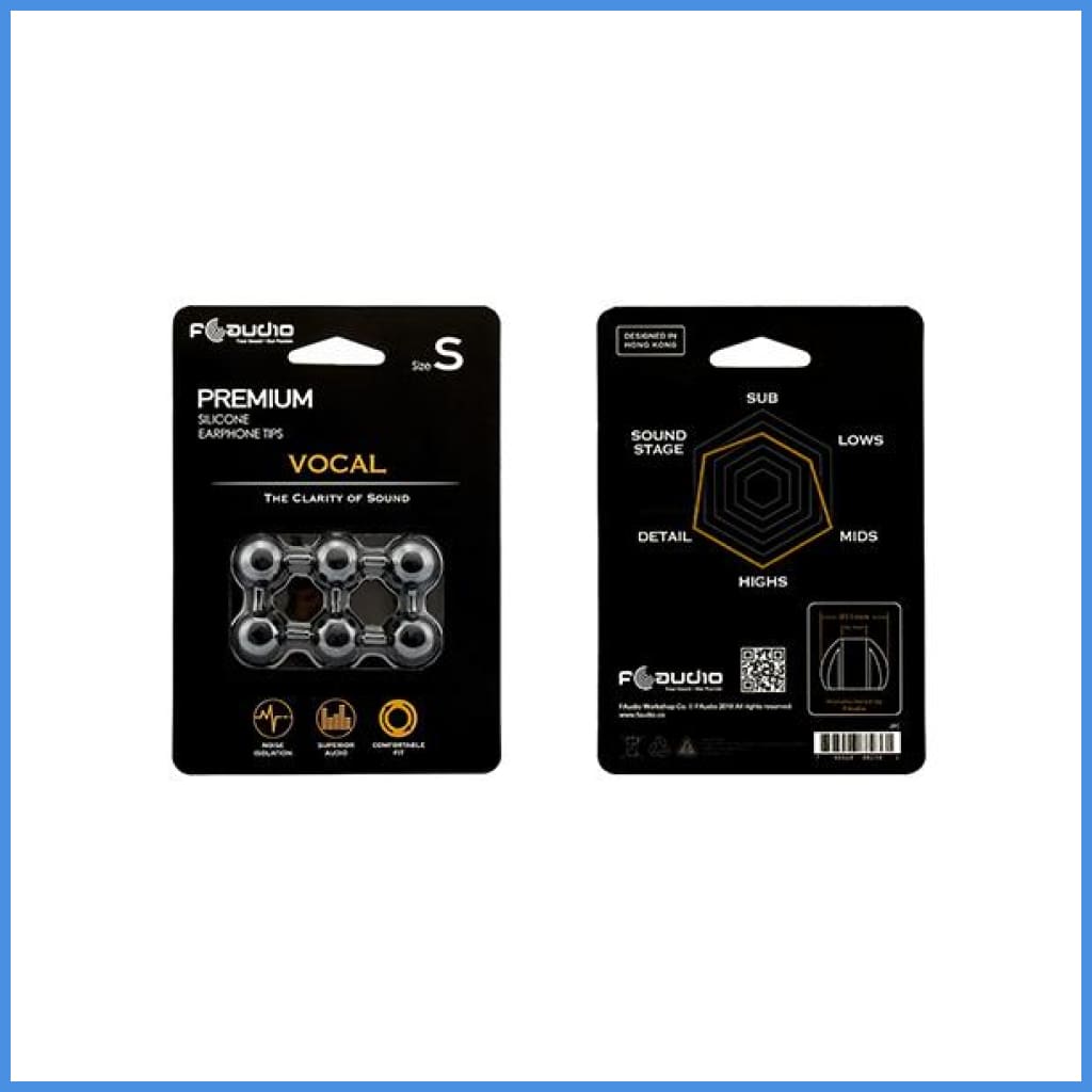 Faudio Vocal Eartips Silicon 3 Pairs Black Small S / Eartip