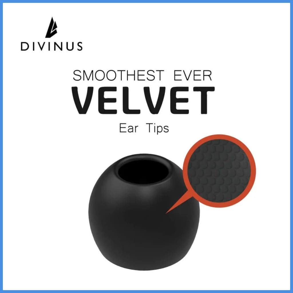 Korea Divinus Velvet Eartips For In-Ear Monitor Earphone Black 5 Sizes Eartip