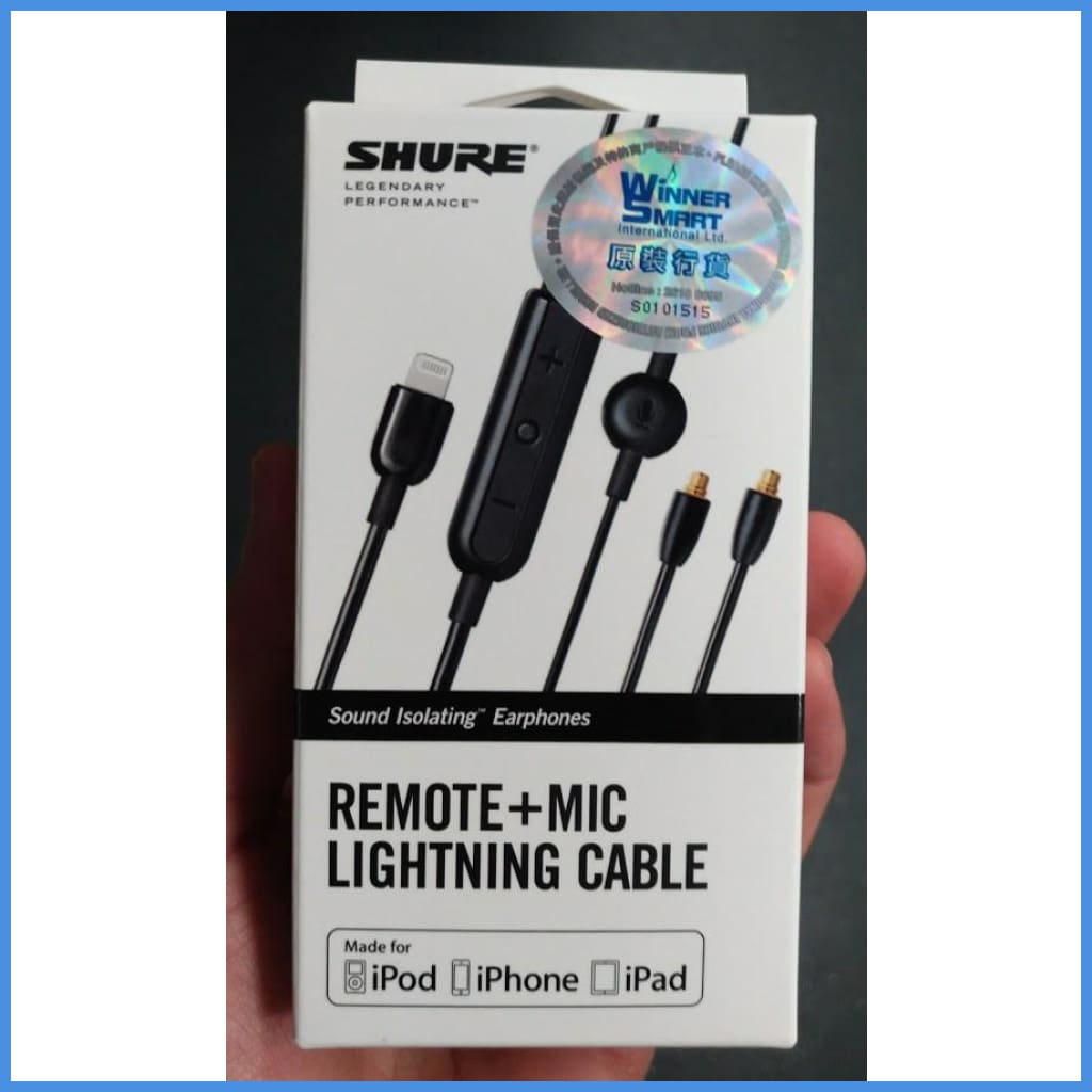 Shure Rmceltg Remote + Mic Cable For Se Earphones Mmcx Lightning Upgrade