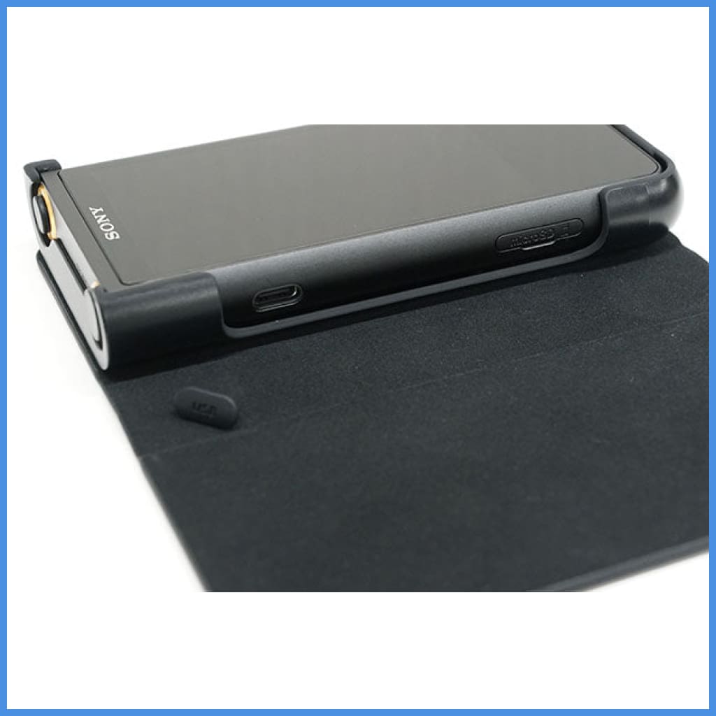 Sony Ckl-Nwzx500 Real Leather Flip Case For Nw-Zx507 Dap Walkman (Black)