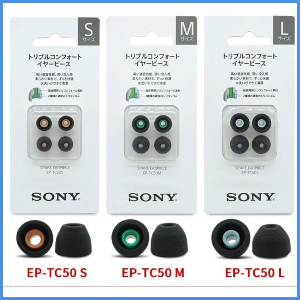 SONY EP-TC50 Hybrid Silicon Flange with Foam Eartips Sizes