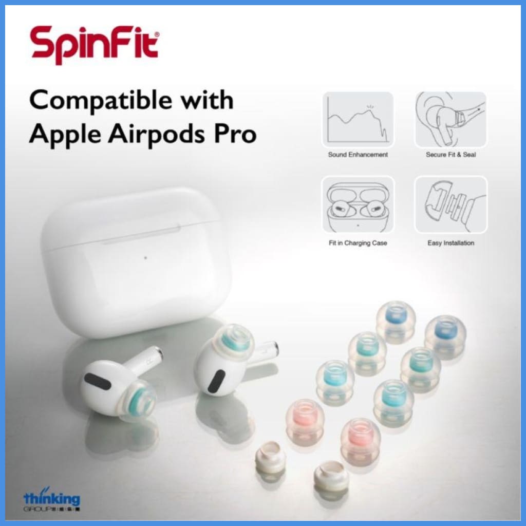 MTMTaudio Spinfit Cp1025 Eartips For Apple Airpods Pro Single Flange Silicon Ear Tips 2 Pairs Eartip