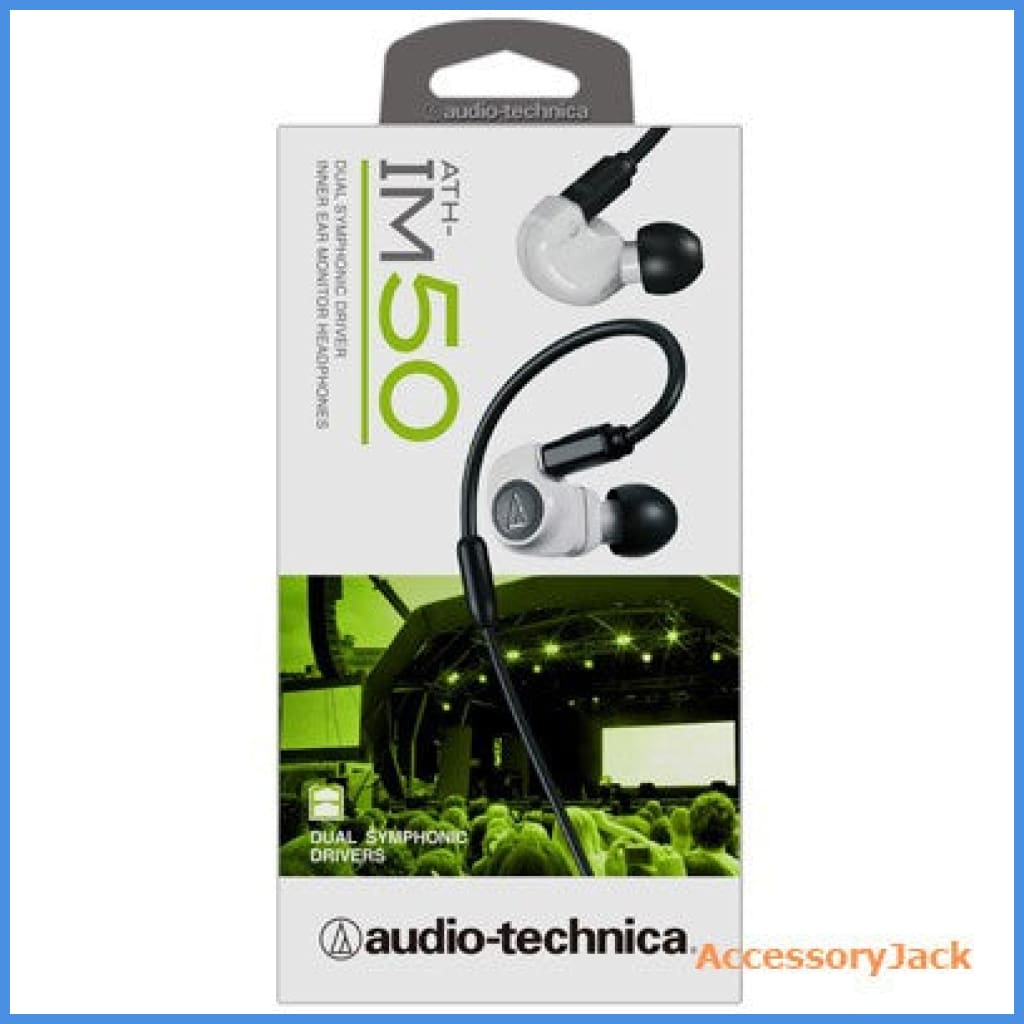 Audio-Technica Ath-Im50 In-Ear Monitor Iem Earphone Headphone White Black 2 Colors