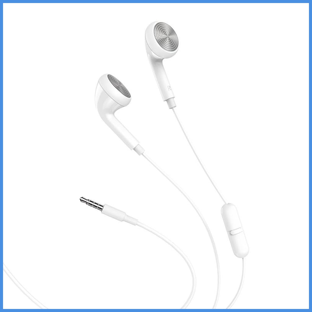 Hoco M73 Wired Earbud Earphone 3.5Mm Plug With Microphone Remote Control 1.2M White Black