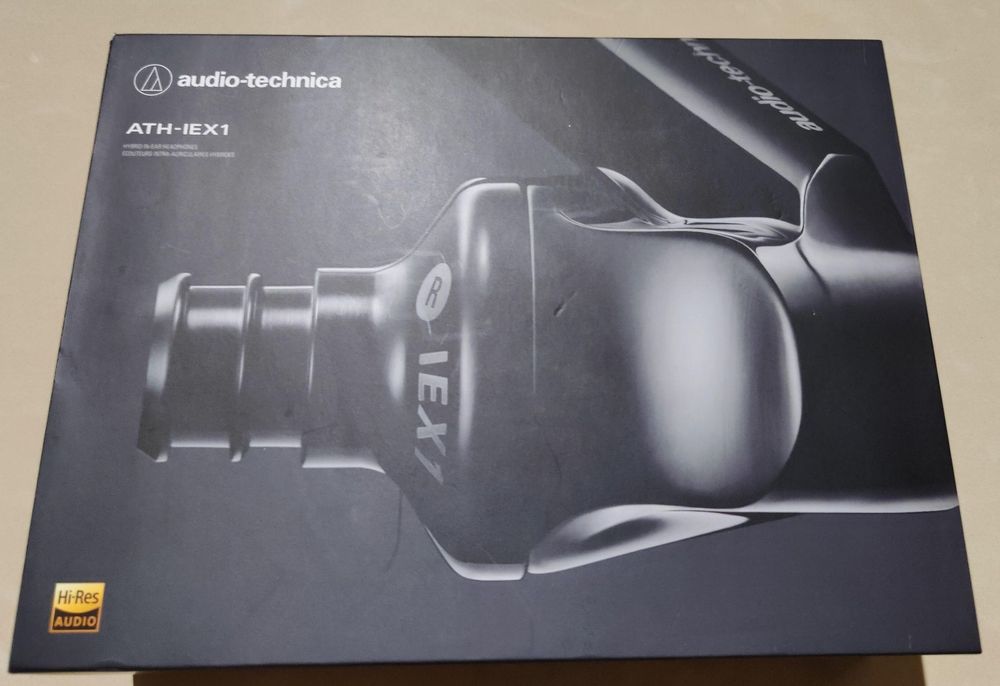 Audio-Technica ATH-IEX1 Hybrid IEM – Dual Dynamic DD + 2 BA Drivers, Titanium Housing, A2DC 3.5mm/4.4mm Balanced Cable, Hi-Res 5-50kHz 5Ω In-Ear Headphones