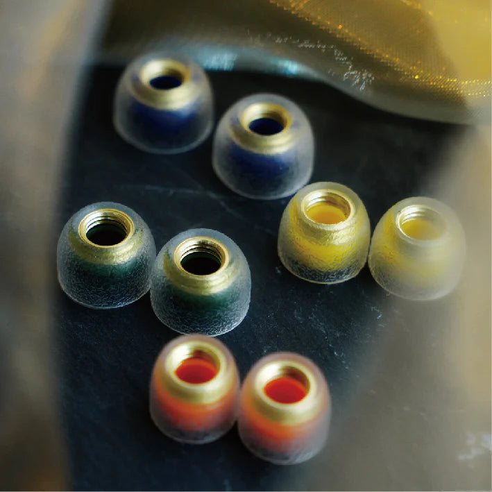 TANGZU Tang Sancai Noble Liquid Silicone Hybrid Wide-Bore Eartips Brass Edition XS S M L Sizes