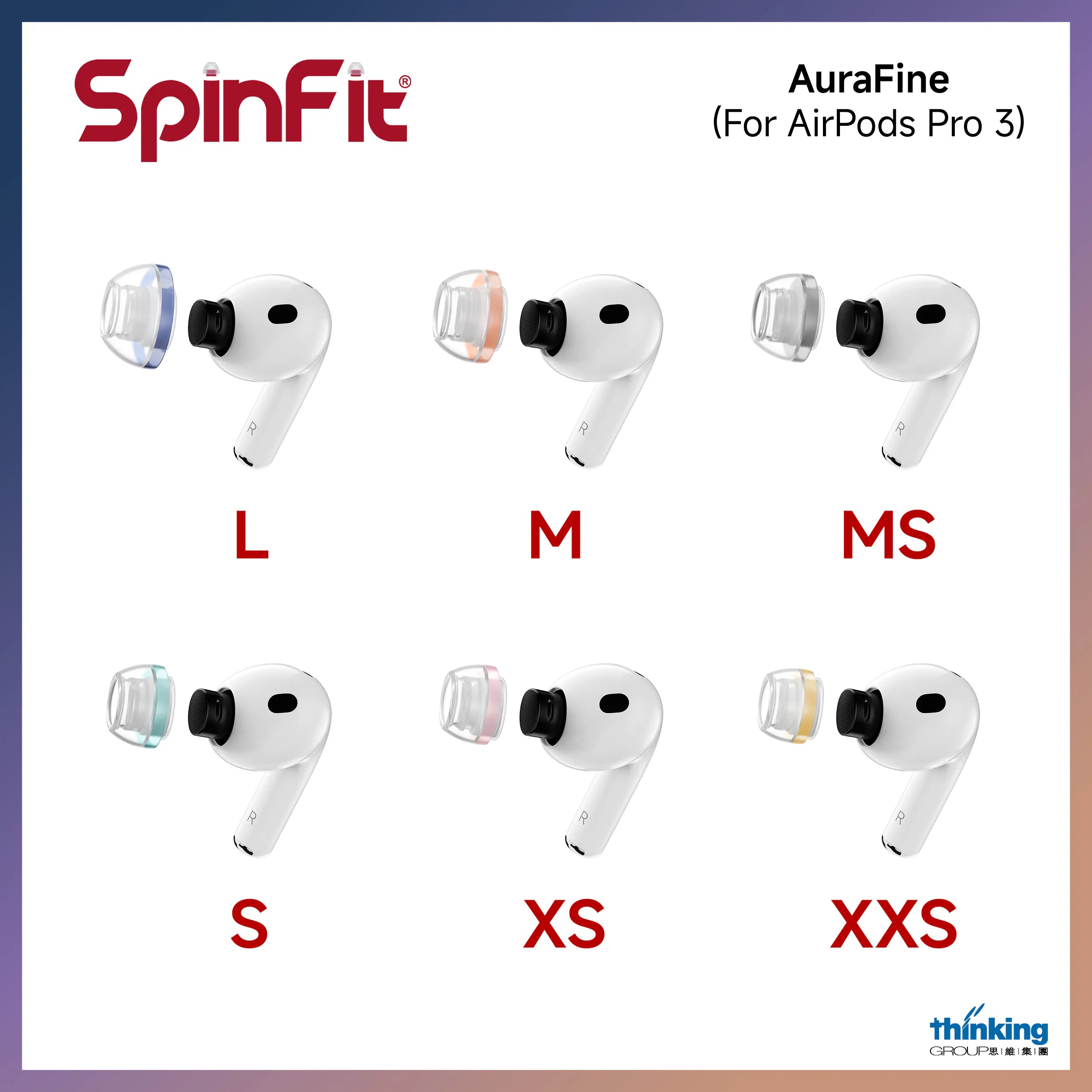 SpinFit AuraFine Ear Tips for AirPods Pro 3 - Premium Comfort