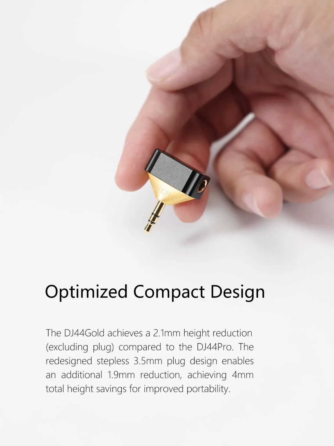 DDHiFi DJ44 Gold Adapter with 4.4mm Female to 3.5mm Male Black Gold Edition for DIgital Audio Player DAP