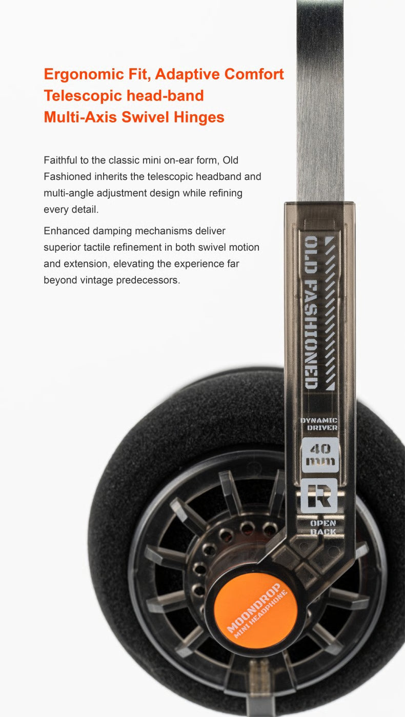 Moondrop Old Fashioned Wired Open-Back On-Ear Headphone with CM 2-Pin 3.5mm Cable