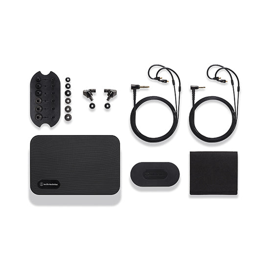 Audio-Technica ATH-IEX1 Hybrid IEM – Dual Dynamic DD + 2 BA Drivers, Titanium Housing, A2DC 3.5mm/4.4mm Balanced Cable, Hi-Res 5-50kHz 5Ω In-Ear Headphones