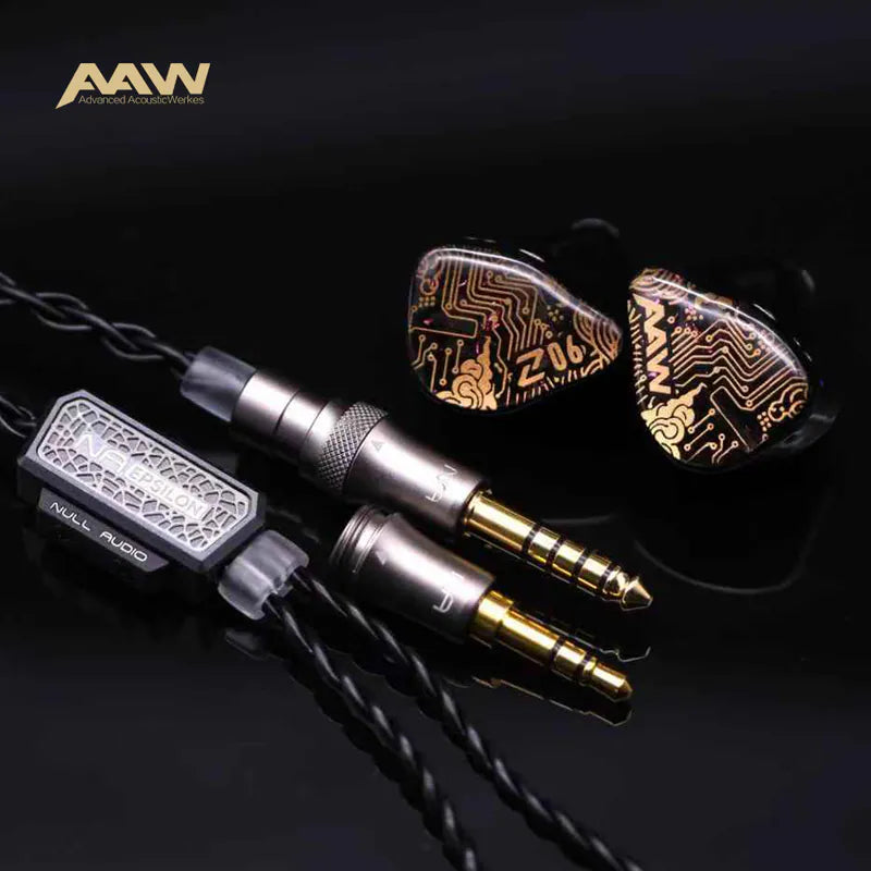 AAW Z06 Aurum Edition 6‑Driver IEM – Hong Kong Limited 38 Units, Dual Isobaric Bass DD + 4 BA, 10‑40kHz, 12Ω Audiophile In‑Ear Monitors