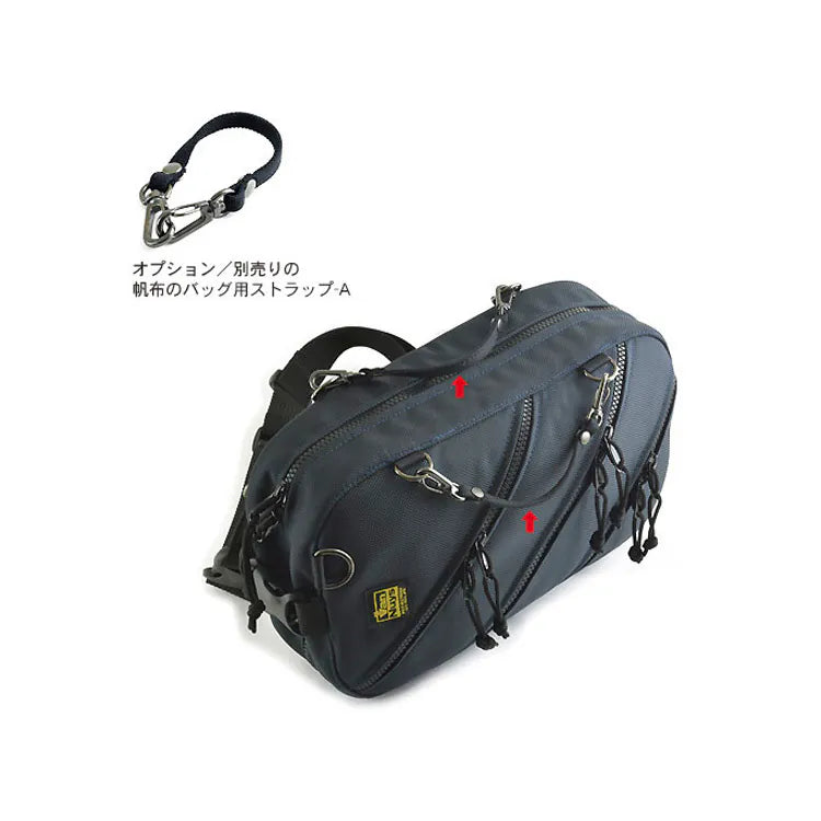 VanNuys D642 Nylon Triple Zipper Cross-Body Shoulder Bag Black Made In Japan