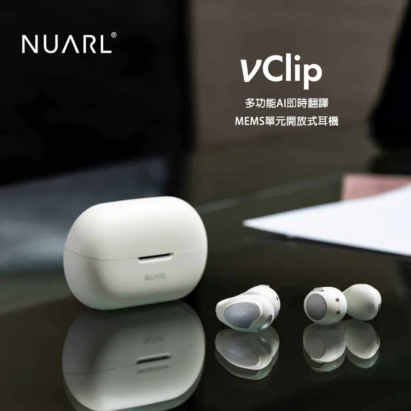 NUARL VClip Dual Driver Open-Ear Bluetooth 5.4 True Wireless Earphones Support AI Translation App