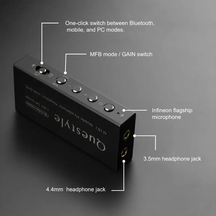 Questyle M18i Portable Bluetooth DAC Amp for iPhone & Android
