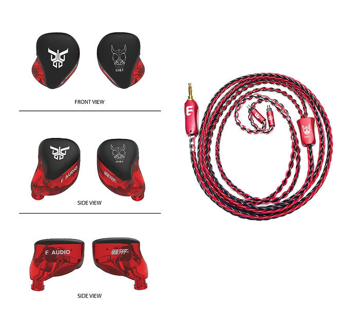 E AUDIO x Kamen Rider Five‑Driver Hybrid IEM Earphones – Limited Edition 4BA+1DD 3D‑Printed Resin, Silver‑Plated OFC Cable, 3.5mm / 4.4mm High‑Resolution Audiophile In‑Ear Monitors