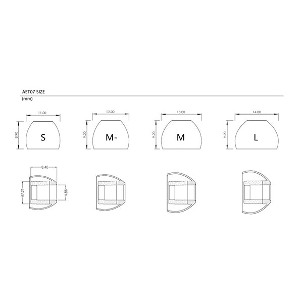 Acoustune AET07 / AET08 Silicone Eartips for IEMs – Tuning Tips for Enhanced Bass, Clear Vocals & Better Fit (Compatible with Campfire, JH, JVC, Noble, AKG, Fender)