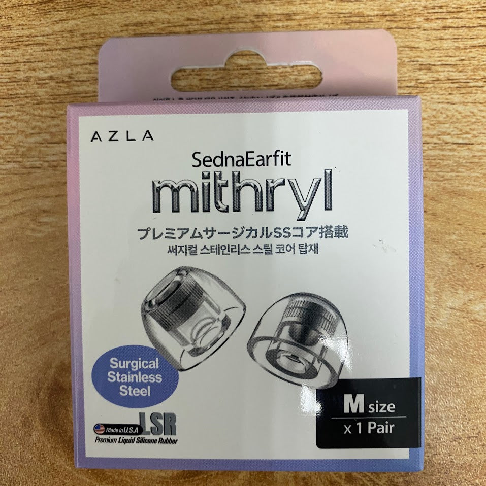 AZLA SednaEarfit Mithryl Stainless Steel Core Eartips for In-Ear Monitor IEM Earphone 1 Pair Made In Korea