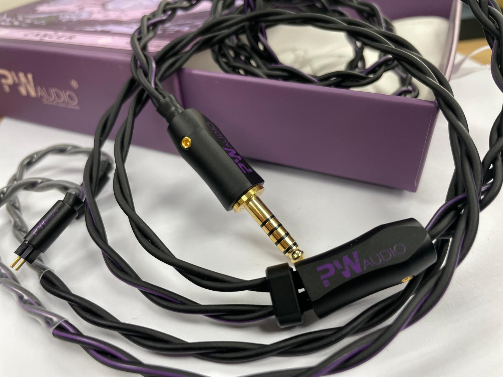 PW Audio Cancer Shielding 4-Core Silver Gold Upgrade Cable for IEM Ear