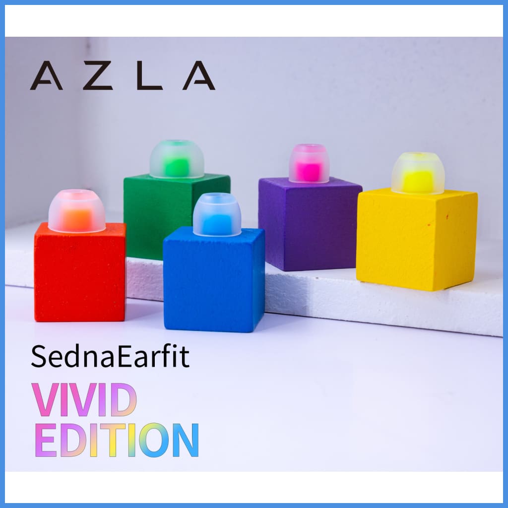 Azla Sedna Earfit Vivid Edition Silicon Eartips 5 Colors 6 Sizes For In-Ear Monitor Iem Earphone
