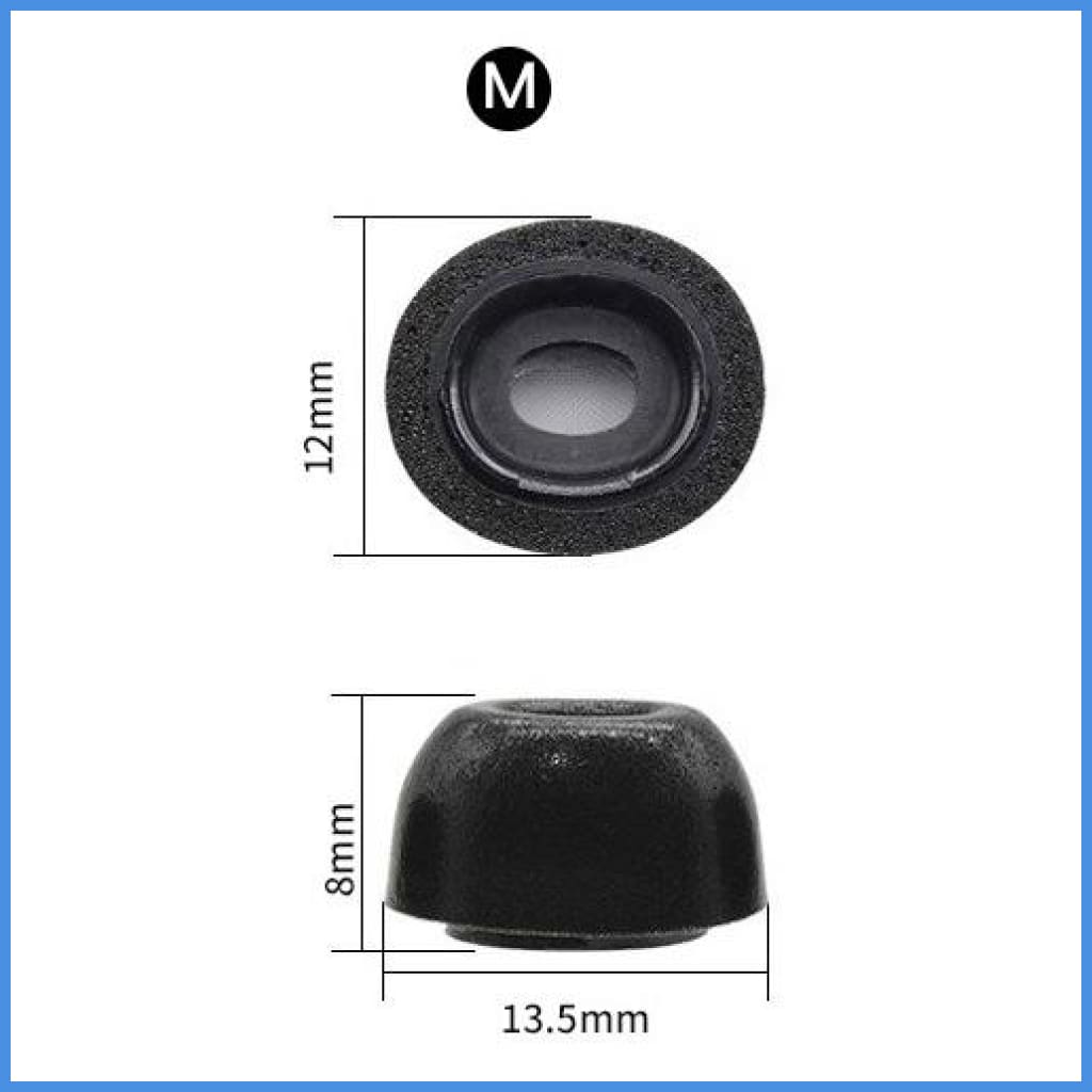Black Foam For Apple Airpods Pro True Wireless Earphone Medium M - 1 Pair Eartip