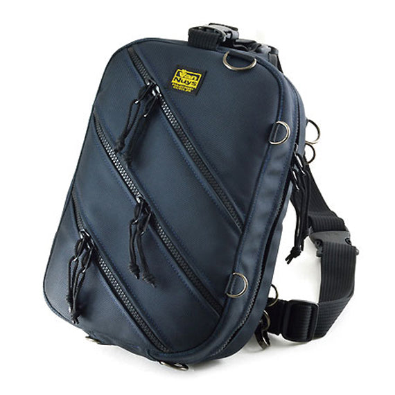 VanNuys D642 Nylon Triple Zipper Cross-Body Shoulder Bag Black Made In Japan