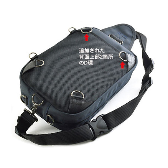 VanNuys D642 Nylon Triple Zipper Cross-Body Shoulder Bag Black Made In Japan