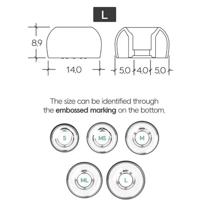 Divinus Prism Wide Bore LSR Eartips With 4-6mm Nozzle For In-Ear Monitor IEM Earphone 4 Sizes