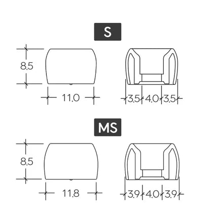 Divinus Prism Wide Bore LSR Eartips With 4-6mm Nozzle For In-Ear Monitor IEM Earphone 4 Sizes