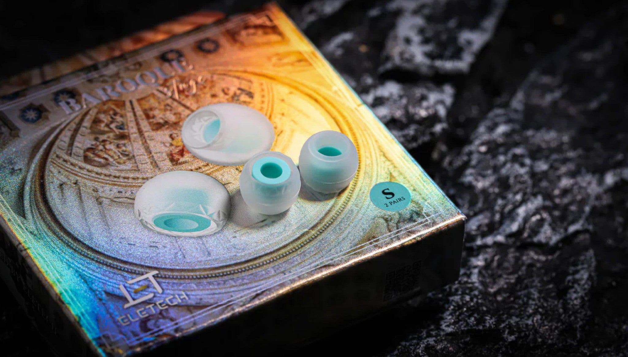 ELETECH Baroque Stage Wide Bore Silicon Eartips for In-Ear Monitor IEM Earphone 2 Pairs